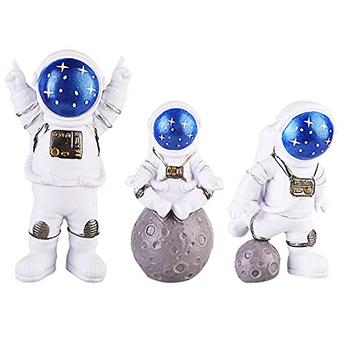 Astronauten Figur 3 Stück Spaceman Statuen Modell Astronaut Cake Toppers Kuchen Topper Geburtstag Weltraum Thema Party Geschenke Tischdeko Armaturenbrett Ornament Weihnachten Halloween Dekoration