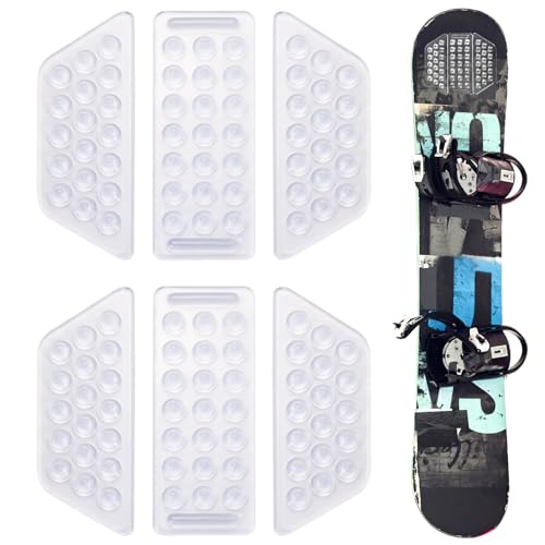 2 Sets à 6 Stück Stomp Pad, Klar Anti-Rutsch Stomp Pad Snowboard Grip Pad für Snowboarden (Transparent)