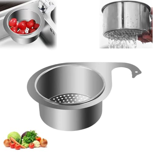 Multi-functional Drain Basket, Siebkorb aus Edelstahl in Schwanenform für die Spüle, Spülbecken Sieb, Abnehmbare Sieb Küche Abflussregal,Waschbecken Filterablage (1pcs)