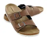 + Pantoletten Sandalen Hausschuhe Schlappen Clogs Kork Fußbett Gr. 36-46 (Brown, EU Schuhgrößensystem, Erwachsene, Numerisch, M, 43)