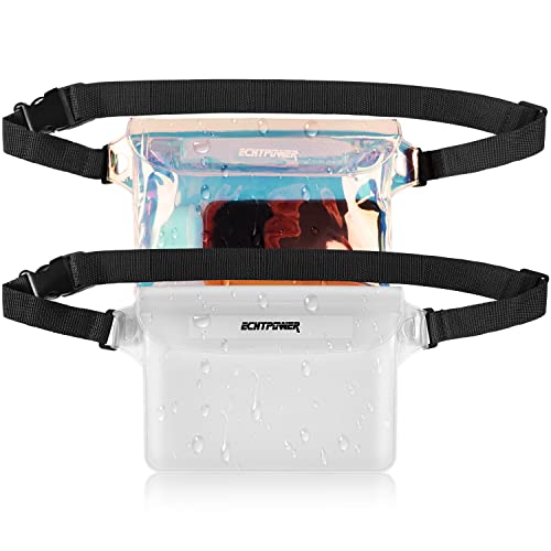 ECHTPower - Wasserdichte Hülle mit verstellbarem Riemen, Schutz für Handy/Karten/Schlüssel, ideal für Schwimmen, Rafting, Kajak, Bootfahren, Camping, Wandern, mehrfarbig und transparent