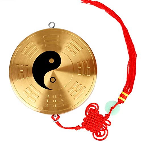 Feng Shui Bagua-Spiegel, Bagua-Spiegel, Eingang, Klatschspiegel, Jiugong Fengshui, Kupfer, Taiji, Klatschspiegel, Anhänger, Yin-Yang-Fisch, konvexer Spiegel, Ornamente, Kunsthandwerk (Größe: L) ( Size