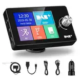 EZoneTronics 2,8-Zoll-Display, DAB/DAB+-Adapter für Autoradio, tragbarer Digitalradio-Bluetooth-FM-Transmitter, Musikempfänger + unbegrenzte Voreinstellungen + Freisprecheinrichtung + AUX-Eingang