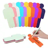 200 Stück Bunte Moderationskarten 20x8 cm Mensch 10 Farben Metaplankarten Set Moderationskoffer Lernkarten Blanko Präsentationskarten Rund für Büro Schule Präsentation Vortrag