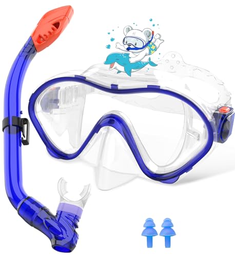 Sporzin Taucherbrille Kinder Schnorchelset Kinder für 4,5,6,8,10 bis12 Jahre, Anti-Fog Technologie Weiche Silikondichtung, Perfekt für Schwimmen und Schnorcheln im Pool Meer