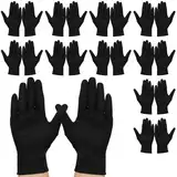ZYNERY 11 Paar Baumwollhandschuhe schwarz, Handschuhe Weich Unterziehhandschuhe Dünn Stoffhandschuhe Elastisch Textilhandschuhe Wiederverwendbar für Handpflege und Schmuckuntersuchungen