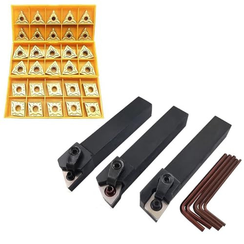 Drehmeißel,Drehstahl,Drehmeißel set 37pcs Indexierbarer Drehmaschinen Drehwerkzeughalter,Edelstahl hohe Griffigkeit,Schlagfestigkeit und starke für Drehwerkzeughalter zum Veredeln Dreheinsätze
