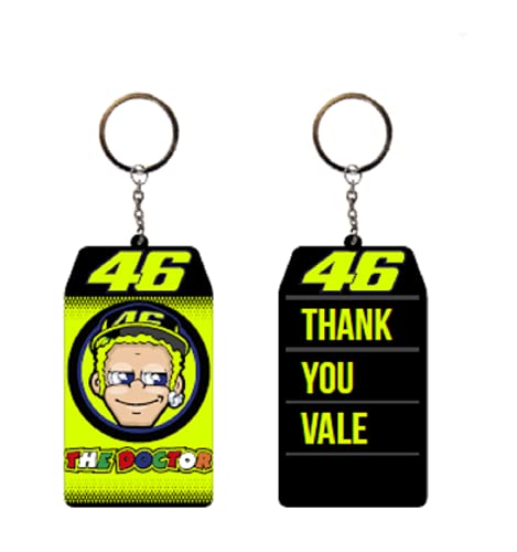 Valentino Rossi VR 46 SCHLÜSSELHALTER THANK YOU VALE,Schwarz,4X7 cm,Unisex