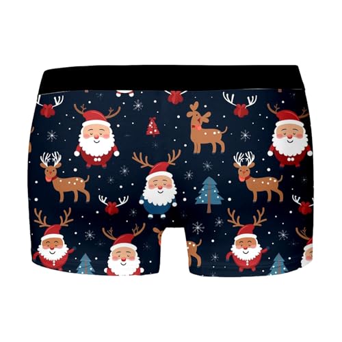 Bastwahl Weihnachts Boxershorts Herren Lustig - Lustig Bunte Weihnachts Slips Gesichtsaufdruck Boxershort Weihnachten Weihnachtsunterhose Bequemer Sitz Unterwäsche Kostüm Italienische Design