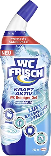 WC FRISCH WC Reiniger Gel Ozeanfrische (750 ml), WC Reiniger mit Lufterfrischer-Effekt, Toilettenreiniger sorgt für hygienische Frische, mit 4-fach Aktivstoff-Kombination