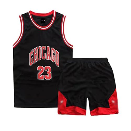 DJKTTMKW Basketball Trikot Kinder (Schwarz, 7-8 Jahre)