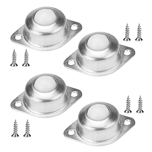SIYINGSAERY 4 Stück Kugelrollen 16mm Möbelrollen Kugelrollenlager Nylon Kugelrolle Rollen Kugellager Transfer Flach Ball Roller Universal Lenkrollen für Möbel Gepäck Schiebe Schlitten Förderrolle