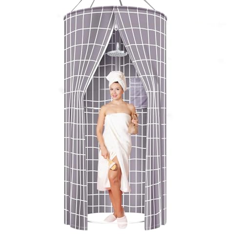 PFOIBOU Duschvorhang Rund, Duschvorhang Rund Hängend 100x200 cm, Duschvorhänge Outdoor für Outdoor Camping,Strand, Dusche, Toilette, Privatsphäre