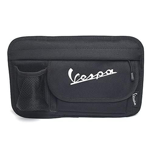 WHALES Scooter Wasserdichte Schlüsseltaschen Aufbewahrungstasche Seitentasche Tanktasche für Vespa GTS LX LXV 50 125 250 300 GTS300 (Schwarz)