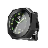 SBOYS Motorrad Fahrradzubehör Lenkerhalterung Watch, wasserdichte nachtleuchtende Digitaluhr Lenkeruhr Universal (schwarz)