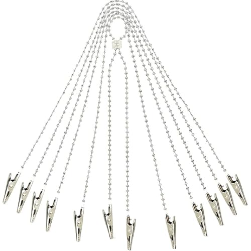 SURGICALMED - 6 pcs Dental Lab Bib Clip - 50 cm Kugelkette mit Clips an beiden Enden - Packung mit 6 Einheiten - Klemmzangen für Servietten - Verstellbarer Serviettenhalter für Erwachsene und Kinder