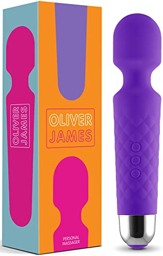 Vibrator für Frauen - Leises und Starkes Massagegerät + Akku - Sexspielzeug mit 20 Vibrationsmuster und 8 Geschwindigkeitsstufen - Kabelloser Dildo für Klitoris, G Spot - Oliver James (Lila)