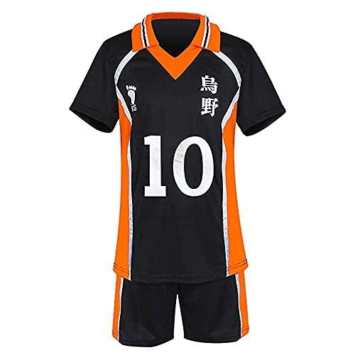 MarsVook High School Uniform Jersey Volleyball Kostüm für Anime Haikyuu Karasuno Cosplay Sportanzüge - mehrfarbig - Medium