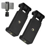 LEIBOCHAO 2 Stück Universal Halterung Stativ Adapter Handy für Phone, Verstellbarer Clip für Telefonhalterung, Stativhandyhalterung 1/4 Zoll Schraubenloch, Handy Stativ Adapter Zubehör