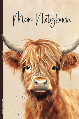 Notizbuch Hochlandrind: Geschenk mit Kuh das Kuhmotiv Hochlandrind Kalb für Kuhliebhaber und Kuhfans schönes Kuh Design auf A5 Buch liniert ein Schreibbuch für Notizen zu Highland Cow und Kühe