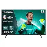 Hisense 58E6NT 146cm (58 Zoll) Fernseher, 4K UHD Smart TV, Precision Colour, HDR, Dolby Vision, 60Hz, Triple Tuner DVB-C/S/S2/T/T2, WiFi, HDMI 2.1, Bluetooth, Alexa Built-in, Schwarz, [2024]