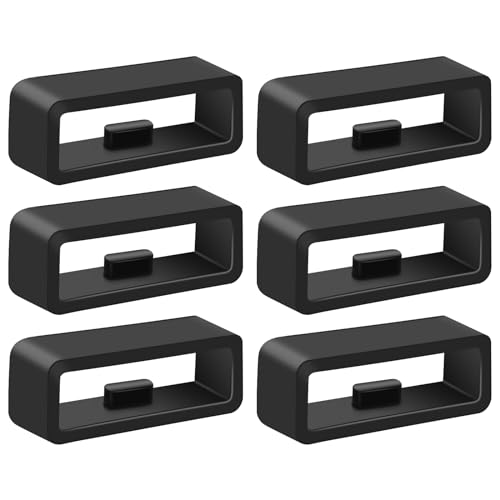 Mugust 6 Stück Uhrenarmband Schlaufe, 20mm Silikon Verschlussring für Garmin Vivoactive 5/3 Armband, Garmin Venu Sq/Venu Sq 2/Sq 2 Music/Venu 2 Plus, Forerunner 55/165/245, Armbänder Keeper