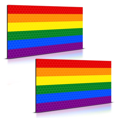 2 x reflektierende LGBTQ Pride Regenbogen-Flaggenmagnet für Auto, 12,7 x 7,6 cm, unterstützt Schwule Lesben LGBT Gleichheit Verbündeter Stoßstange magnetisch