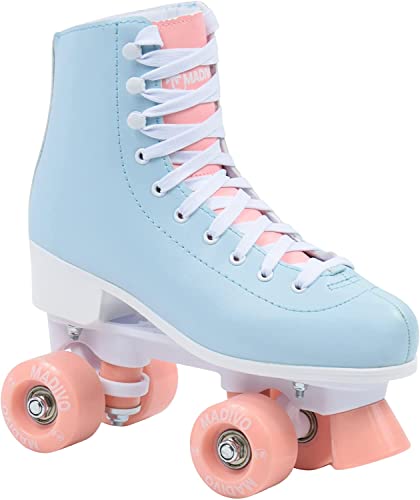 MADIVO Pastel Damen Klassische Retro Rollschuhe | ABEC-7 Kugellager | Mädchen Roller Skates Inliner Inlineskates | Blau/Koralle | Gr. 35, 36, 37, 38, 39, 40, 46