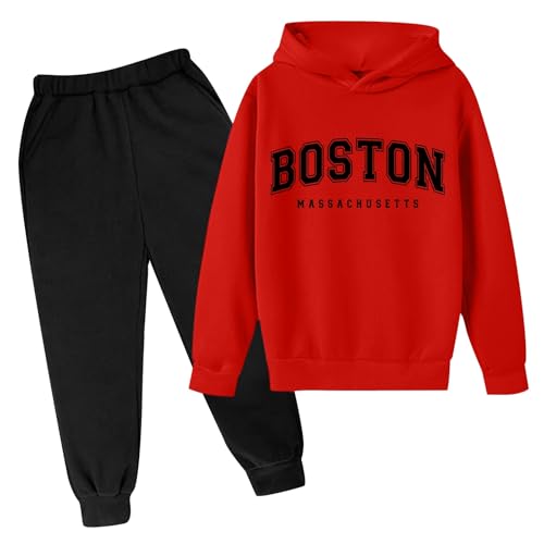 Generisch Kinder Anzug Set Junge Jungen Langarm T-Shirt + Hosen 2-teiliges Bekleidungssets für Kinder 4-12 Jahre