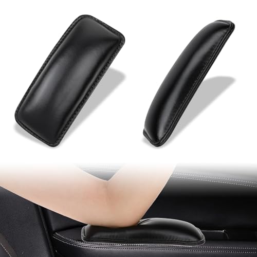 2 Stück Auto Kniekissen Leder,Leder Armlehnenkissen für Auto,Selbstklebendes Autotür Armlehnenkissen,Autotür Beinpolster,für Auto Innenraum
