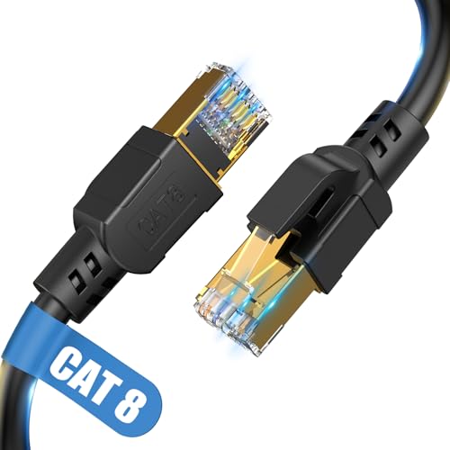 Nebite Cat 8 LAN kabel 1m, 40Gbps Netzwerkkabel 2000 MHz Ethernet Kabel Gigabit F/FTP Patchkabel mit rj45 Stecker für PS5/4, Xbox, Modem, TV, Switch, Laptop, Router, Schneller als Cat 6/Cat 7
