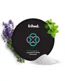 frihed.® Saunasalz Frozen Harmony - Hochwertiges Peelingsalz mit Lavendel-Minze-Menthol Duft - Ideal nach Sauna, Dusche & Dampfbad - 200g