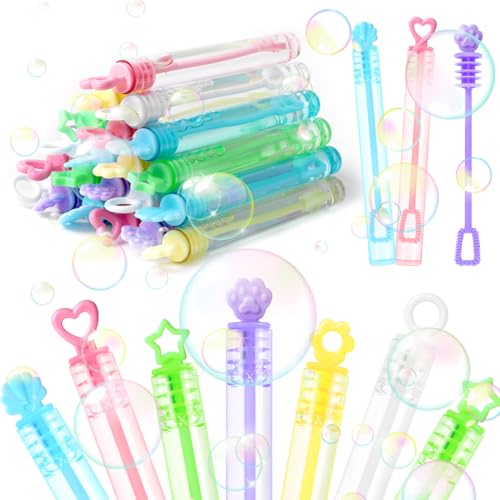 SULOLI 24 Stück Mini Seifenblasen Set,Seifenblasenstab,Mini Blasenstäbe,Muscheln Bunte Bubbles für Kinder Geburtstag Gastgeschenk Hochzeit Valentinstag Fest Mitgebsel Feizeit Sommer-Spielzeug