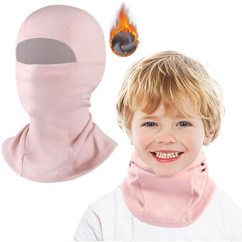 GFORI Kinder Sturmhaube Winter, Winddicht Thermo Balaclava,Sturmmaske für Jungen Mädchen zum Skimaske, Outdoor Sport Radfahren kältefest Plus Fleece Gesichtsmaske Rosa - Einheitsgröße