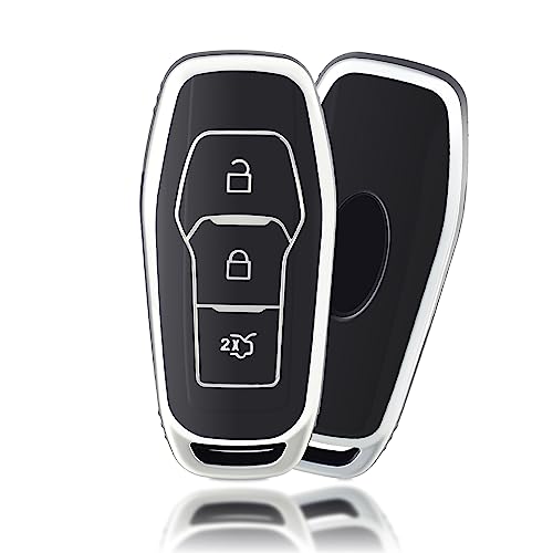 OFFCURVE Schlüsselhülle Autoschlüssel Hülle, Schlüsselcover Schlüsselgehäuse Schlüssel Schutzhülle Passt für Ford Focus Mondeo Mustang Fiesta Ecosport Kuga Galaxy Explorer Ranger Escort ST S-Max MK3