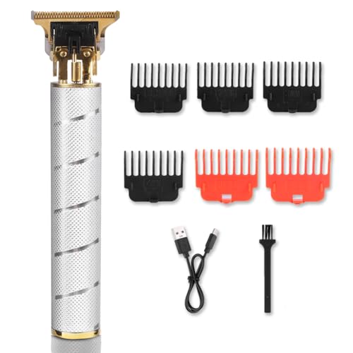 ASIEIT Herren-Bartschneider-Set mit Führungskamm, Zero T-Blade, professioneller kabelloser Barber-Shape-Up-Haarschneider für Haarschnitt, Körper-Gesichtsrasierer, Schnurrbart-Detailer-Trimm