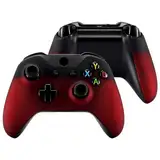 eXtremeRate Front Gehäuse & Griffe Hülle für Xbox One X/S Controller, Vorderseite Hülle & Grips Case Faceplate Ersatzteile für Xbox One S/X Controller Modell 1708-Schatten Rot