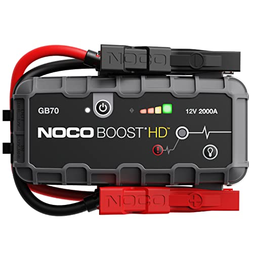 NOCO Boost HD GB70 2000A 12V UltraSafe Starthilfe Powerbank, Auto Batterie Booster, Tragbare USB Ladegerät, Starthilfekabel und Überbrückungskabel für bis zu 8,0L Benzin und 6,0L Dieselmotoren