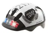 M-Wave Kinder Fahrradhelm POLICE, Weiß (Weiß/Schwarz), 52-57 cm