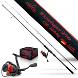 Paradox Fishing Firetiger Spinnrute mit Rolle I 2,7m 20-60g mit 4000 Rolle I Spinnruten perfekt für Hecht Rute - Angelrute Hecht Hechtrute