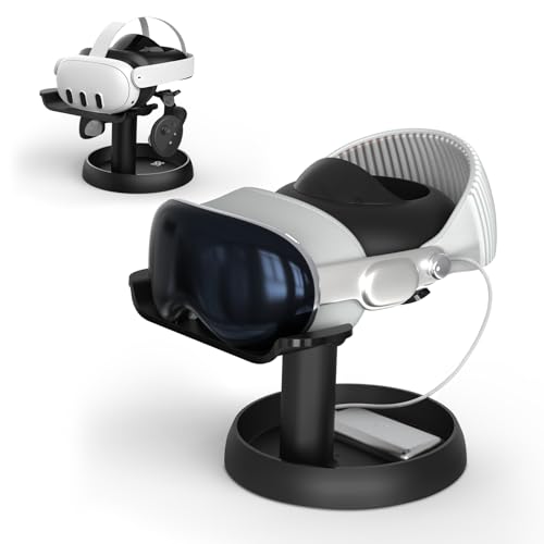 AMVR Stand Holder Kompatibel mit Quest 3/Quest 2/Pico 4/Vision Pro/für PSVR 2 - Universal VR Headset Display Dock, Stabile Halterung Lagerung Runde Basis, Mount installieren einfach