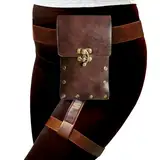 Larswon Gürteltasche Renaissance Kunstleder Damen Gürteltasche Hüfttasche Oberschenkelgurt Harness Damen, Café 02, M, Tasche für Renaissance