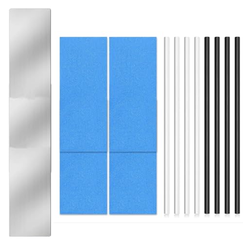 BDHI Snowboard-Reparaturset, 6 mm, P-Tex-Basisfüller mit 4 Struktur-Schleifpapier, 1 Schaber, Ptex-Skiwachs-Reparatur-Set zum Schutz von Ski und Snowboard (Y315-1), 8-teilig