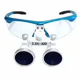 Zgood Zahnmedizinische Brille mit Vergrößerungsgläsern, 3,5 x 420 mm, blau