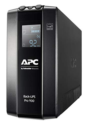 APC by Schneider Electric Back UPS PRO - BR900MI - UPS 900VA Leistung - MI modell (6 IEC Outlets, IEC - Kaltgeräte Ausgänge, LCD interface, 1GB Dataline protection)