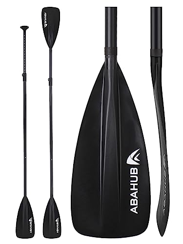 Abahub SUP Paddel / 2 in 1 Sup Kajak Paddel Aluminium Einstellbares Stand Up Paddle für Paddleboard, Aluminiumlegierung PU-beschichtete Schaft 172-213cm Kunststoff Nylon Klinge (4 Piece-Black)