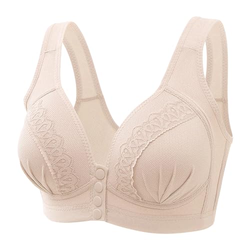 Anti Sag Bh FüR äLtere Frauen, Bustier Damen, Vorne Vershcluss Ohne BüGel Bh Balconette-Bh FüR Damen Atmungsaktiv Minimizer Bralette WohlfüHl Schlafen Bh FüR Frauen Unter Der Kleidung Bh