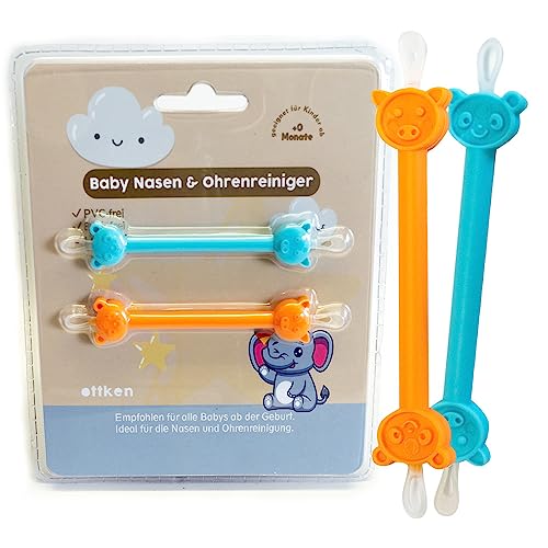 Nasen und Ohrenreiniger für Babys, Neugeborene & Kleinkinder - 2 in 1 Nasenpinzette Ohrenschmalzreiniger 2er Set - Aspirator Alternative