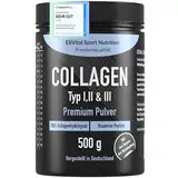 Collagen Pulver 500 Gramm - Bioaktives Kollagen Hydrolysat Peptide, Eiweiss Pulver- Geschmacksneutral, Kollagen Typ 1, 2 & 3 Lift Drink, hochdosiert