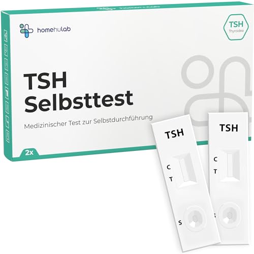 2x Schilddrüsenunterfunktion Test (TSH) einfacher Selbsttest bei Symptomen wie Müdigkeit oder Kälteempfinden für zuhause ohne Labor mit sofortigem Ergebnis